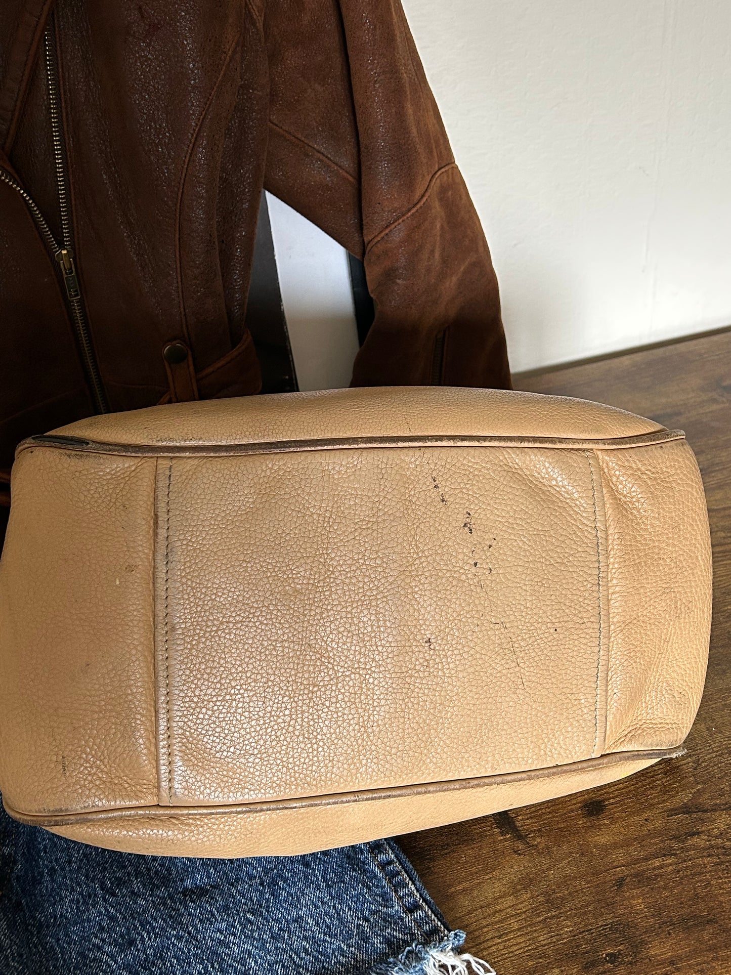 Vintage Prada Oversized Leather Shoulder Bag – Distressed & Iconic