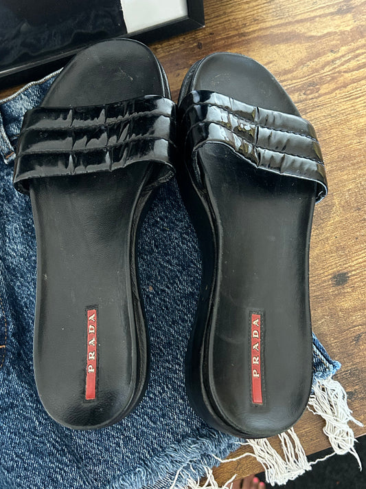 Prada Y2k Platform Slide – Black (EU 38)