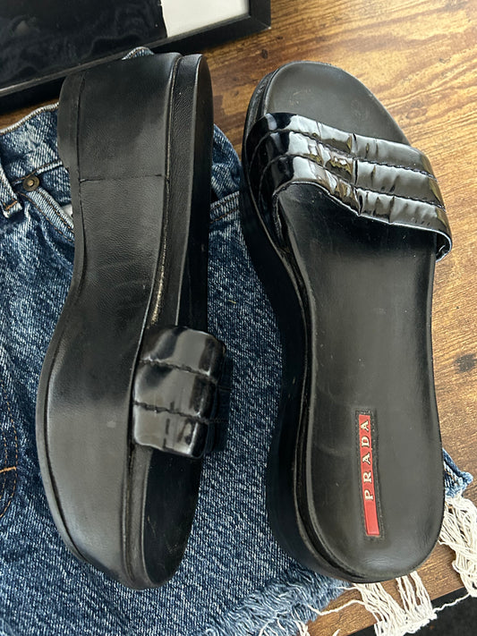 Prada Y2k Platform Slide – Black (EU 38)