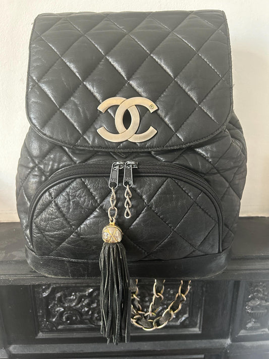 Authentic Vintage Y2K Chanel Backpack – Black